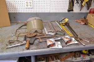 lot 61 image: Hack Saws, Coping Saws, Tape Measures and More