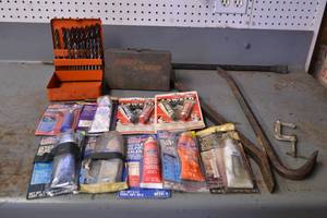 lot 78 image: Drill Bits, Pry Bars, Gasket Sealant, Threadlocker and More