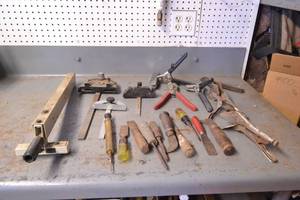 lot 107 image: Lot of Hand Tools - Sheet Metal Tools, Guides and More