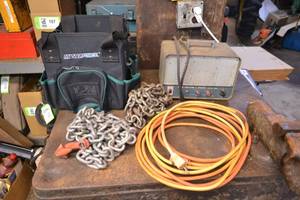 lot 121 image: (2) Log Chains, Masterforce Tool Bag (New) and More