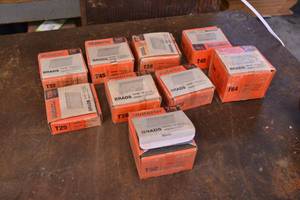lot 136 image: (9) Boxes of Unicatch Brad Nails 16 Gauge assorted Lengths