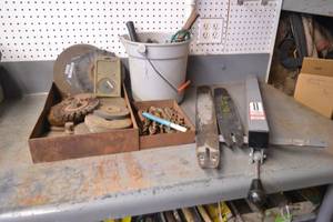 lot 143 image: Wire Wheels, Chainsaw Bars, Miter Gauge and More