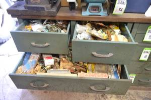 lot 153 image: Contents of (3) Drawers - Door Handles, Hinges and More