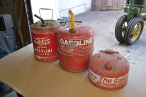 lot 256 image: (3) Metal Gas Cans