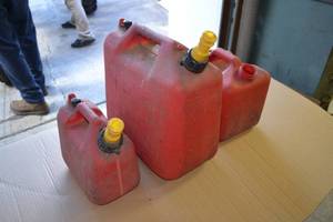 lot 257 image: (3) Assorted Plastic Gas Cans