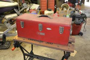 lot 289 image: Steel Craftsman Toolbox w Plumbing Supplies and More