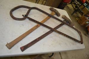 lot 336 image: 2 - Double-Headed Axes and Tree Saw