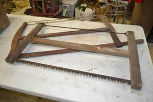 lot 348 image: (2) Antiques Hand Saws
