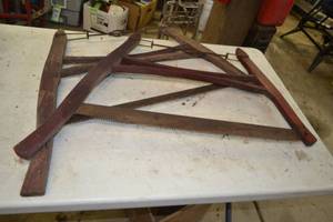 lot 349 image: (2) Antiques Hand Saws