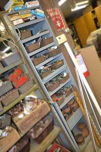 lot 384 image: Shelf Lot of Brass Fittings and More