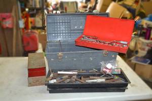 lot 387 image: Tool Box w Tools, Sockets Set and more
