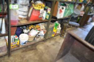 lot 432 image: (3) Shelf Lots - Rolls of Rubber Mats, Insecticides, Parts, Sprinklers and More