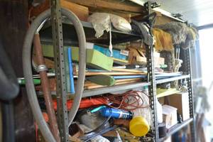lot 440 image: (6) Shelves of Assorted Replacement Broom Handles, Dust Mop Heads, Scouring Pads and More