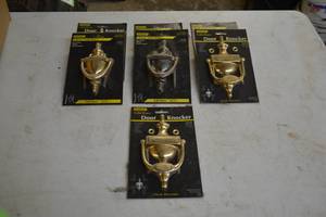 lot 449 image: (7) Stanley Solid Brass Door Knockers - Assorted Models