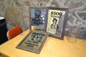 lot 459 image: Lot of 3 Outlaw Poster Framed Mirrors