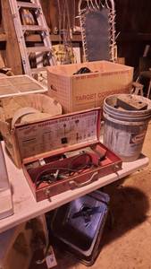 lot 212 image: Milwaukee Sawzall Parts in Case, Coil Nails, Electrical and More