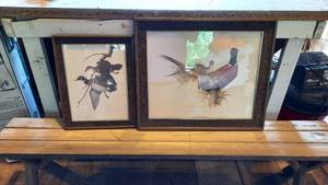 lot 223 image: (2) Framed Wildlife Prints in matching Frames