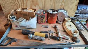 lot 257 image: Lot of Various Tools, saw blades & electrical