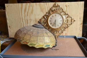 lot 99 image: Hanging Lampshade and Clock