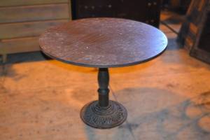 lot 111 image: Round Table w Cast Iron Base and Pedestal