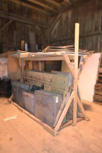 lot 38 image: Large Lot of Plywood Sheets, Rack and More