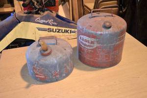 lot 182 image: (2) Metal Gas  Fuel Cans