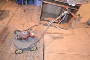 lot 33 image: Antique Push Mower wPower Products Engine