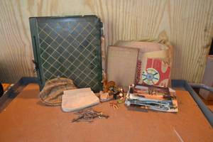 lot 406 image: Scrapbook, Antique Purses, Skeleton Keys, Small Toys, Ephemera