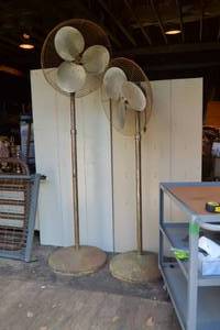 lot 62 image: Lot of 2 Metal Blade Stand Fans