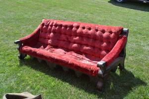 lot 68 image: Couch - Ornate Carved Accents, Solid Wood