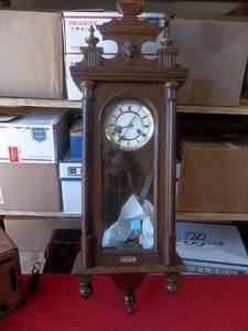 Karl Schneider Ww Uhrmaker Mahr Ostraw Wall Clock Complete Works With Key & Pendulum 41