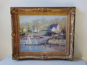 lot 29 image: GORGEOUS Oil Painting in Ornate Gold Frame