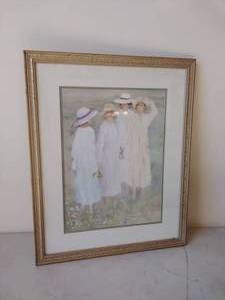 lot 35 image: Golf Framed Print of Women in White