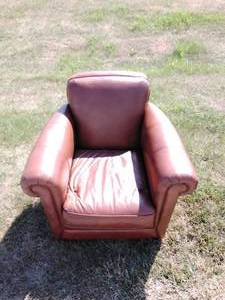 lot 5 image: Yale Leather Accent Chair
