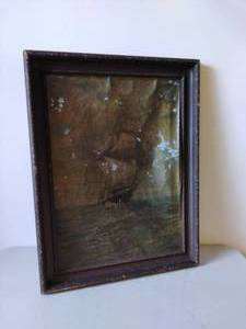 lot 61 image: Antique Framed Oil Painting AS-IS