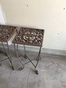lot 105 image: 3 Iron Plant Stands