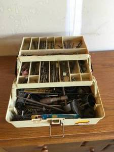 lot 115 image: Toolbox with Drill Bits