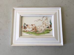 lot 64 image: Three Pieces of Framed Dog Art