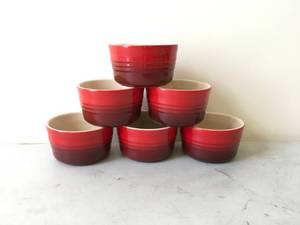 lot 68 image: Six Red Le Cruset Ramekins