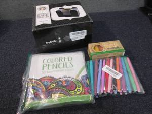 lot 89 image: Card Shuffler, Colored Pencils, Mar...
