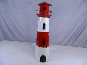 New Handmade Recycled Metal Garden Art Large Lighthouse