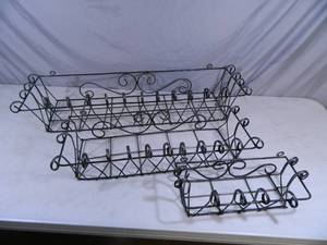 3 Handmade Window Boxes  Wall Mount Metal Planters