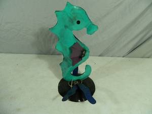 New Handmade Recycled Metal Garden Art Seahorse