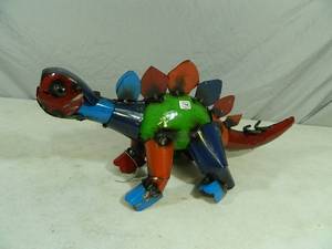 New Handmade Recycled Metal Garden Art Dinosaur