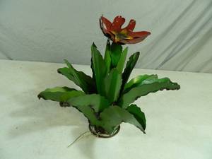 New Handmade Recycled Metal Garden Art Flowering Cactus