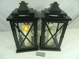 Pair of Luminara Flameless Candles with Lanterns