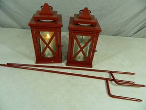 Pair of Luminara Flameless Candles with Lanterns