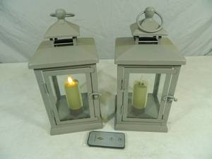Pair of Luminara Flameless Candles with Lanterns