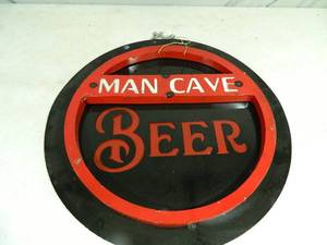 New Handmade Recycled Metal Garden Art Man Cave Beer Sign