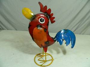 New Handmade Recycled Metal Garden Art Cartoon Bird